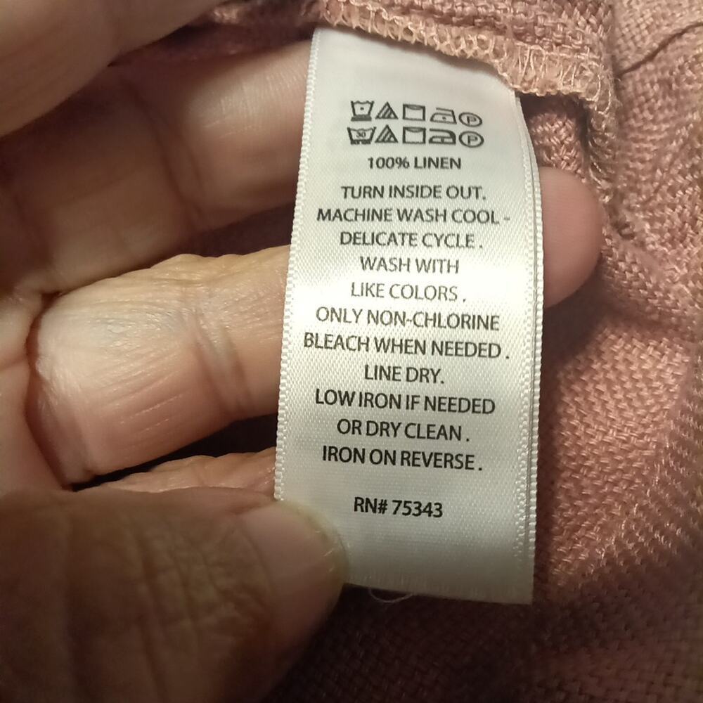 C&C California 100% Linen Short Jacket Sz M Mauve Roll Tab Sleeve Pockets Boho - Picture 3 of 5
